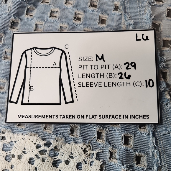 NWT POL Light Blue Laser Cut Open Front Denim Top - M - Picture 6 of 6